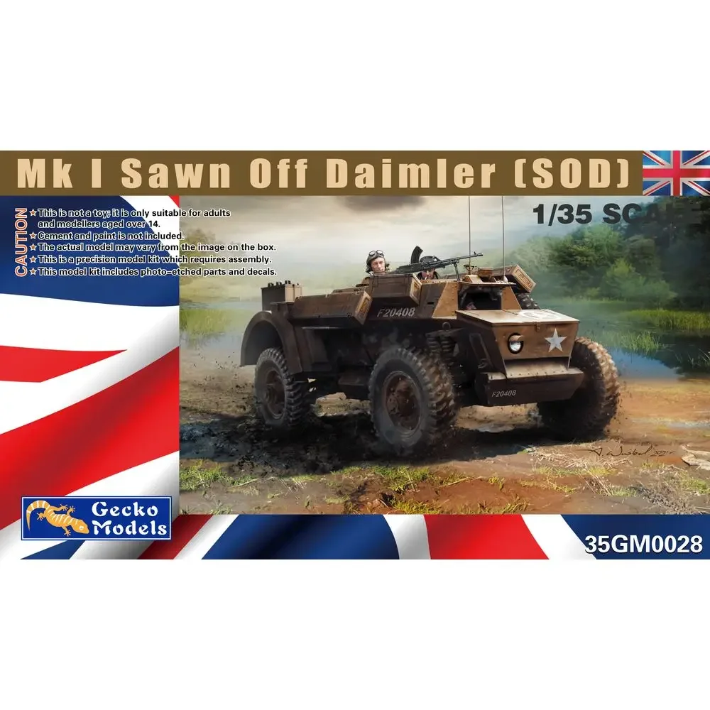 Modelos Gecko 35GM0028 1/35 Mk I Sawn Off Daimler (SOD) - Kit de modelo em escala de montagem