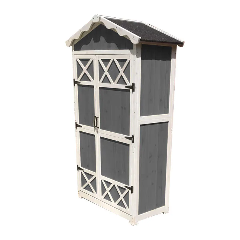 

Outdoor Wooden Storage Cabinet Pastoral Glove Cabinet Large Size Hoe Garden Locker Tool Glove Box