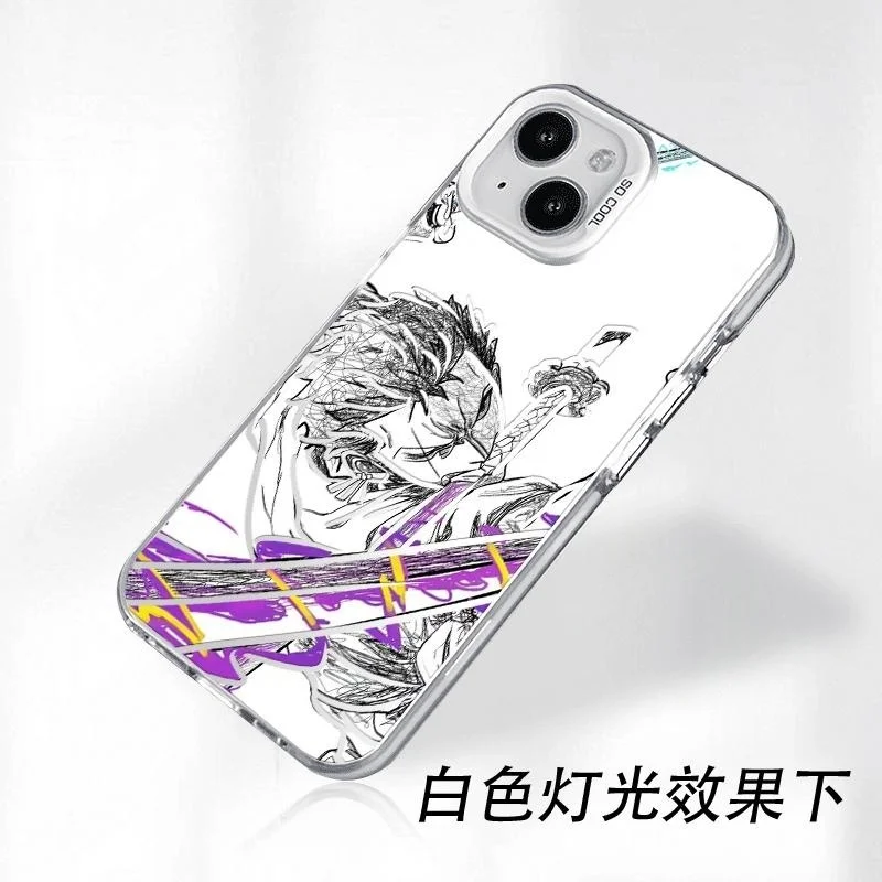 Funda de teléfono 3D de una pieza Roronoa Zoro para iPhone 17 16 15 14 13 12 11 Pro Max Plus Air mini Demon Knife Anime contraportada