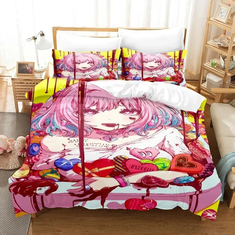 Anime Riamu Yumemi Bedding Set Duvet Cover Bed Set Quilt Cover Pillowcase Comforter king Queen Size Boys Adult Bedding Set