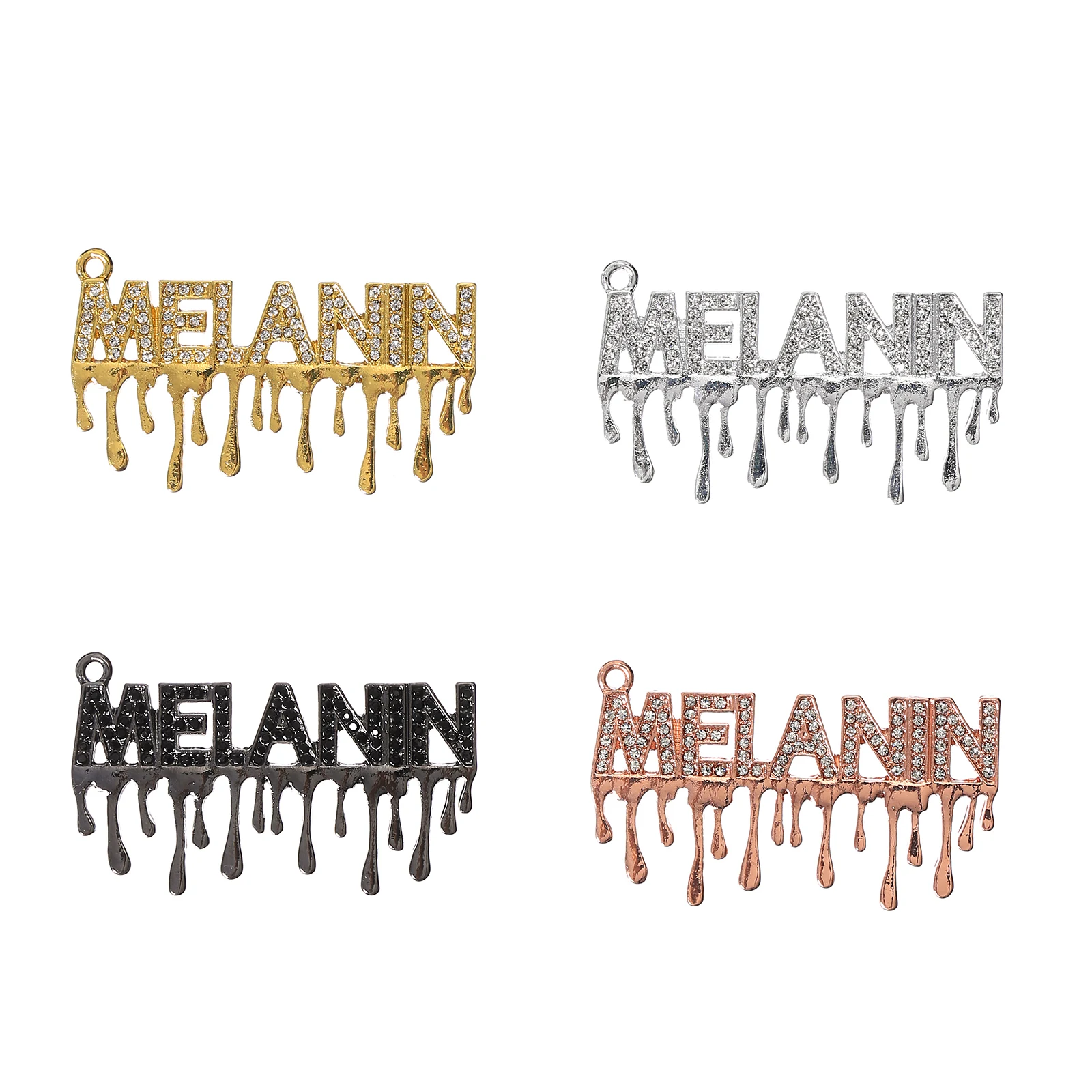 

10pcs Aolly Letter Melanin Charms for DIY Bracelet Bangle Making LTC0475-LTC0478