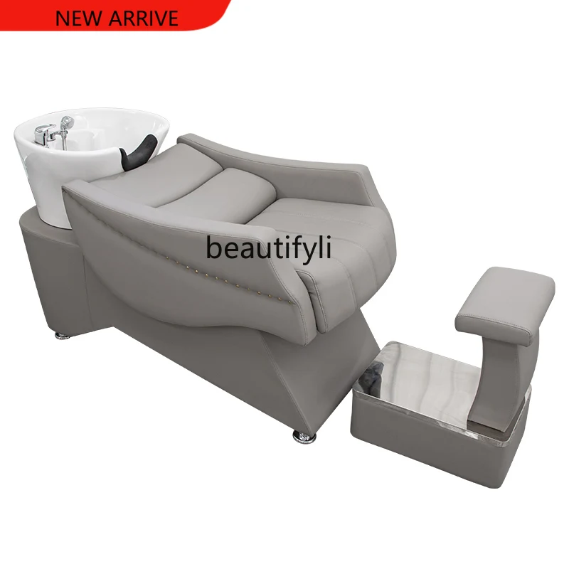 

X Shampoo Chair Haircut Flushing Bed Half Lying Massage Couch Hairdressing Ceramic Basin Massage Couch