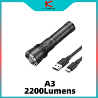 Klarus A3 2200 Lumens 750m Beam Distance ,Adjustable Zoomable Tactical Flashlight / Spot/Flood Light with 21700 Battery