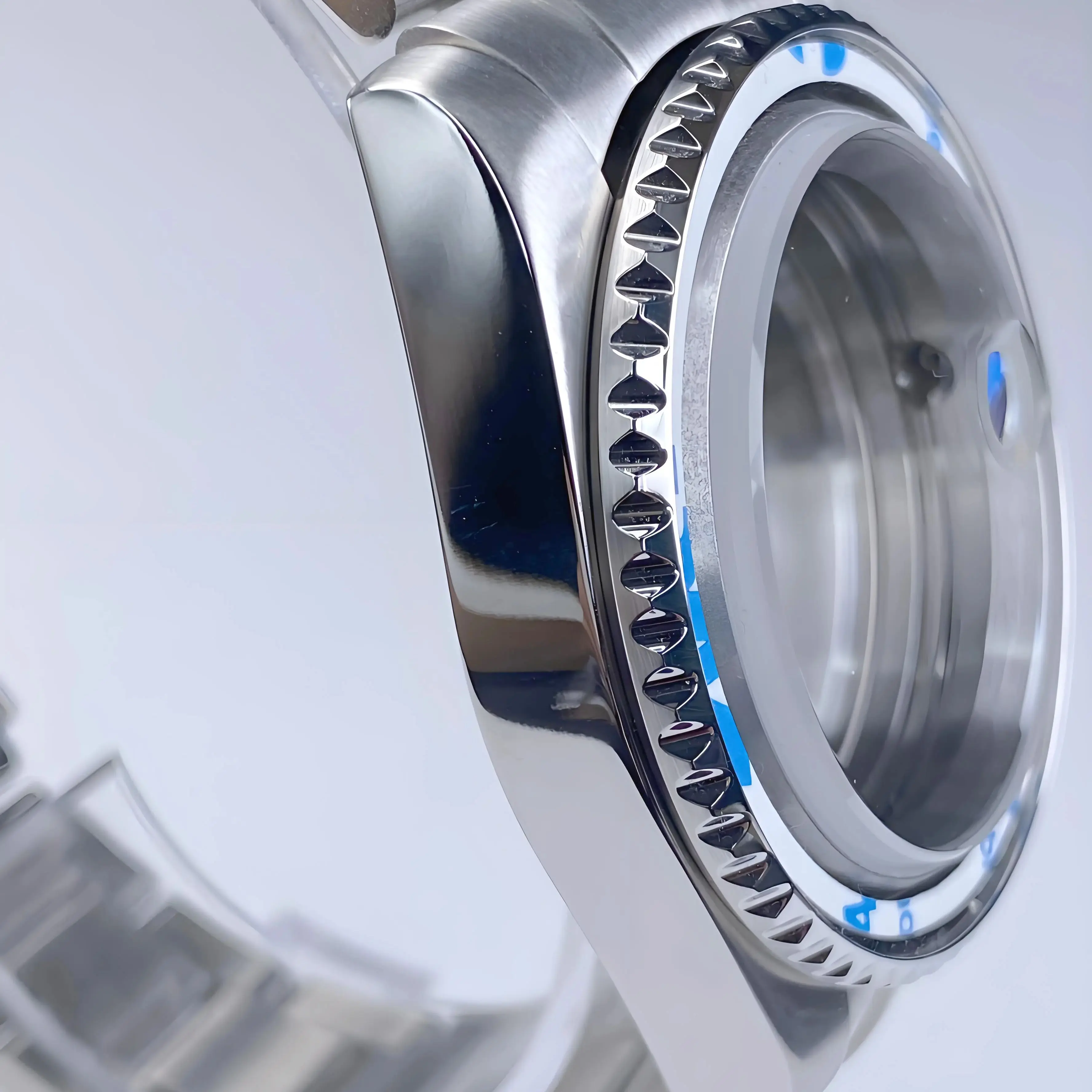 NH35 40mm Sliver Watch Case with Sapphire Crystal 120 Click Compatible with NH34/NH35/NH36 Movements Water-Resistant 28.5mm Dial image 4