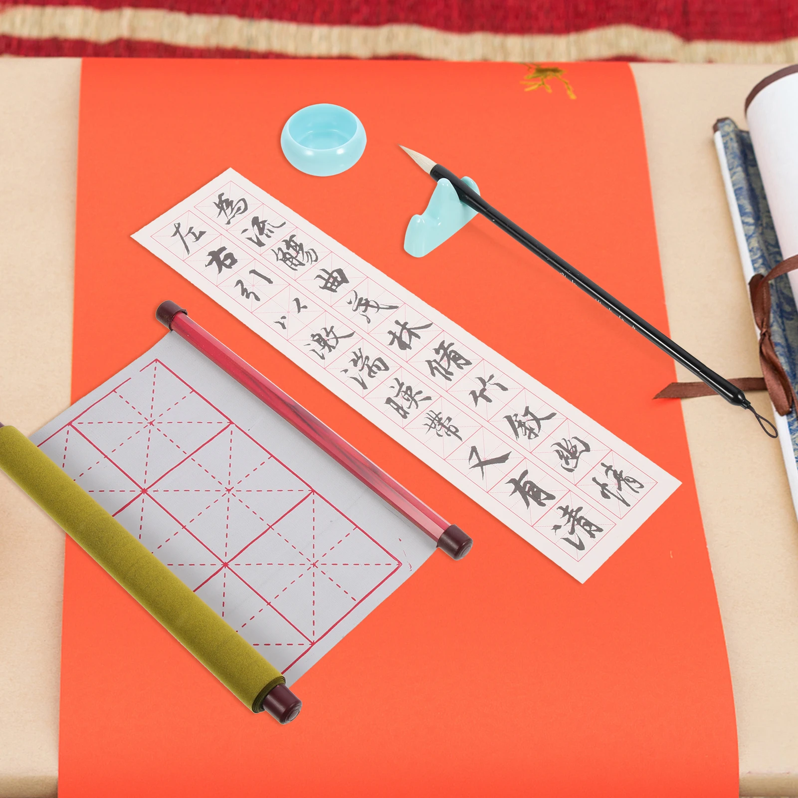 

1 set Chinese Calligraphy Set for Beginners Reusable Water Writing Cloth Practice Book Felt Pad Art Supplies Lightweight Learn