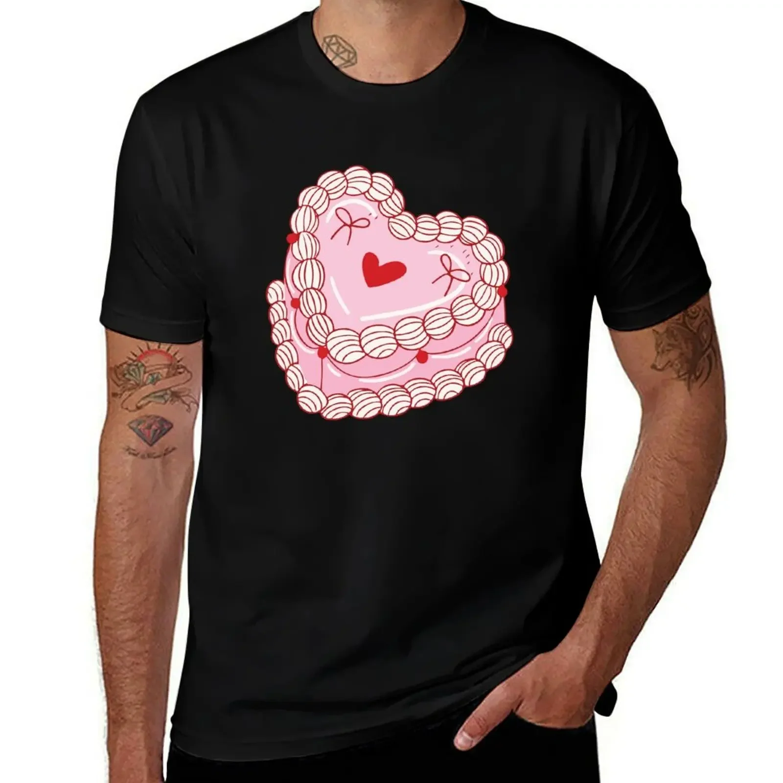 

Pink cake T-Shirt tees designer shirts graphic shirts Anime t-shirt t shirts for men cotton