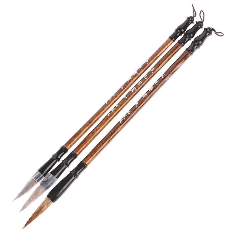 كل مجموعة تحتوي على 3 قطع. فرش الخط الصيني ذات جودة ممتازة للكتابة.