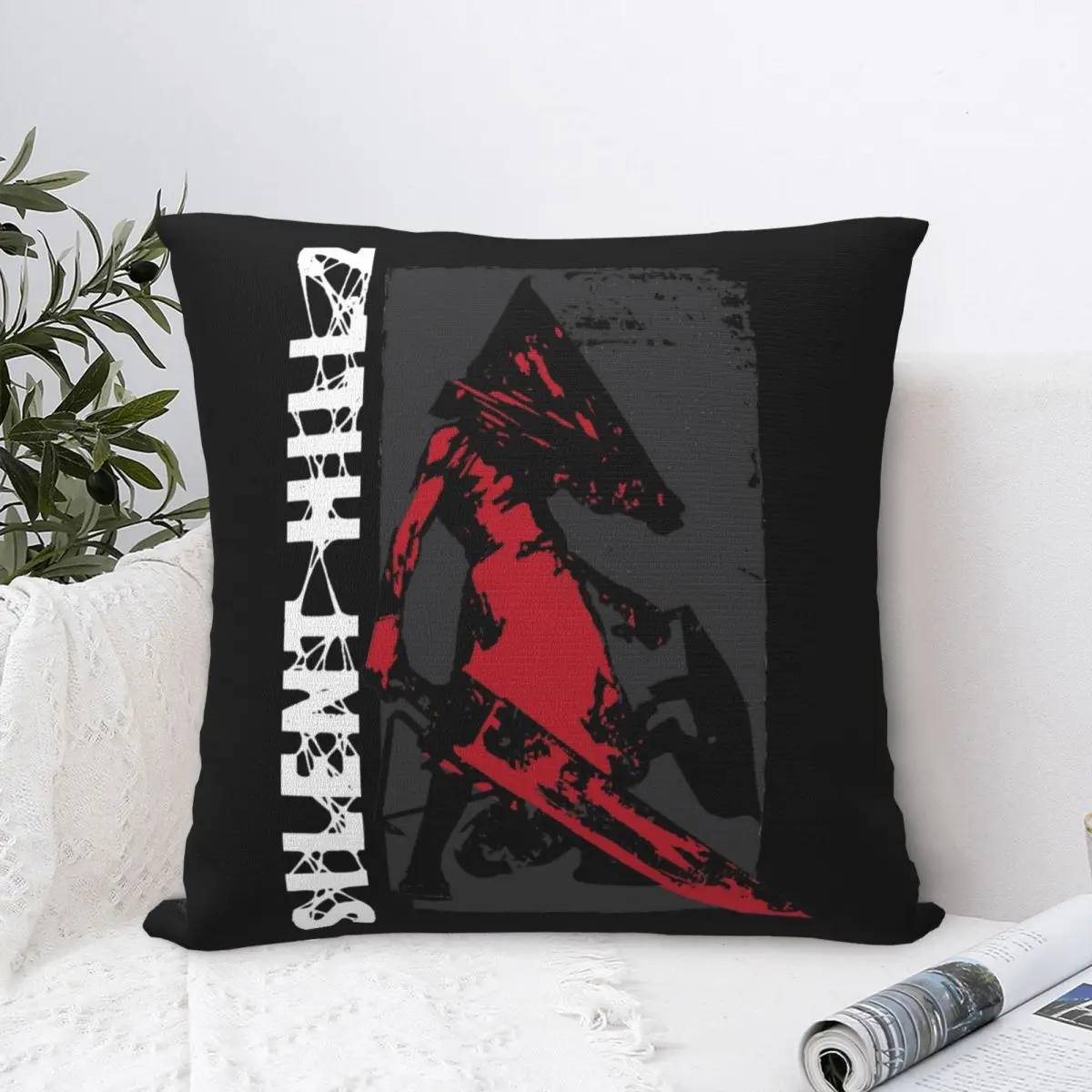 Silent Hill Red Pyramid Thing Square Pillow Cases Horror Game Cushion Cover Decor Throw Pillow Case Cover for Home 45*45cm