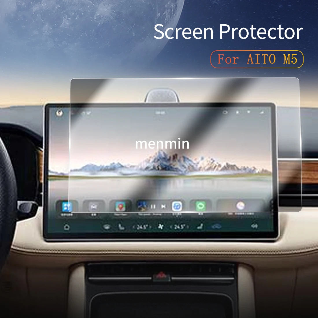 

Автомобильные наклейки Dash Carplay, зеркало, защитная пленка для экрана, дисплей, закаленное стекло, защитная пленка для автомобиля 24 AITO M5