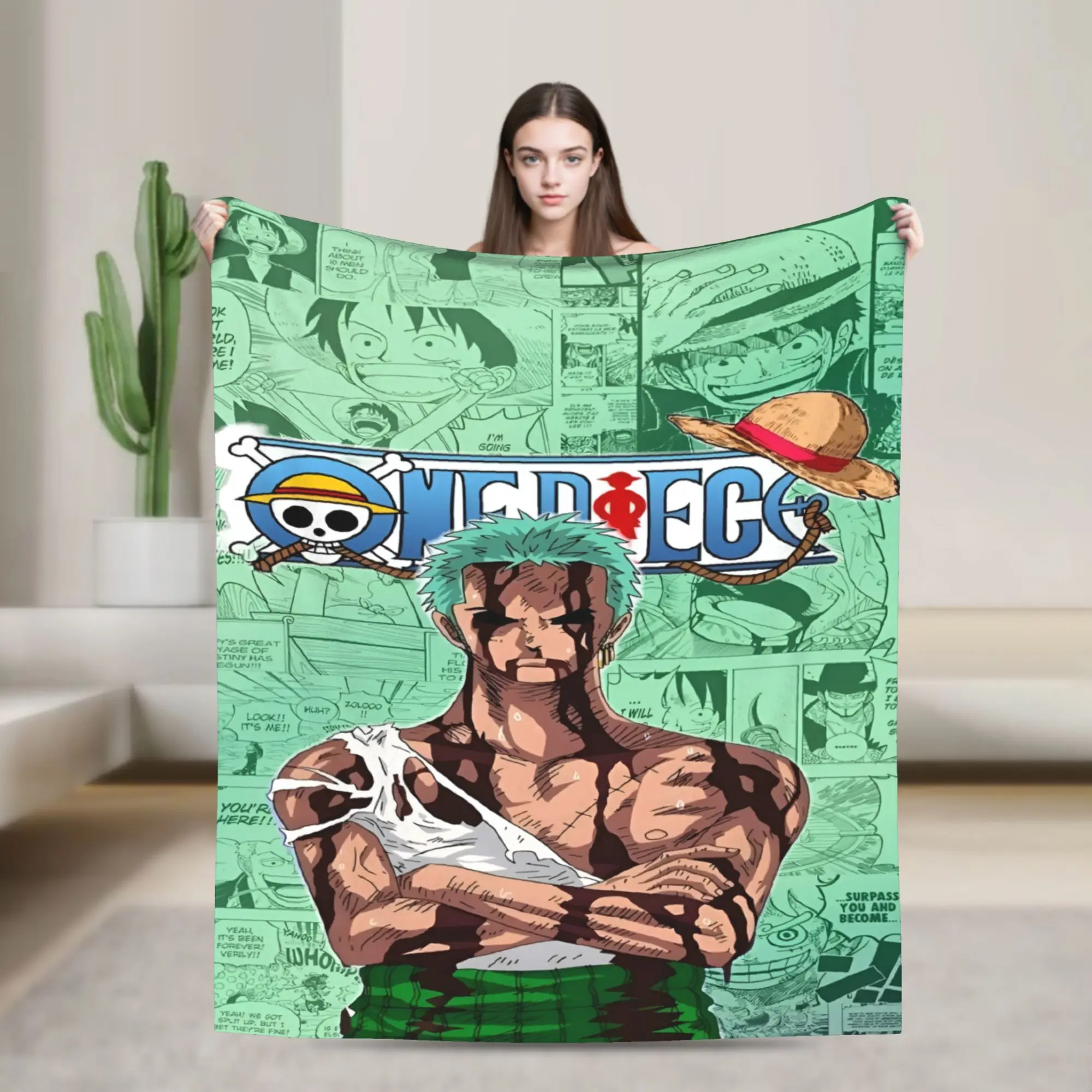 Custom Classic Zoro Cartoon Blanket 3D Print Soft Flannel Fleece Warm Classic  Throw Blankets for Office Bed Couch Quilt