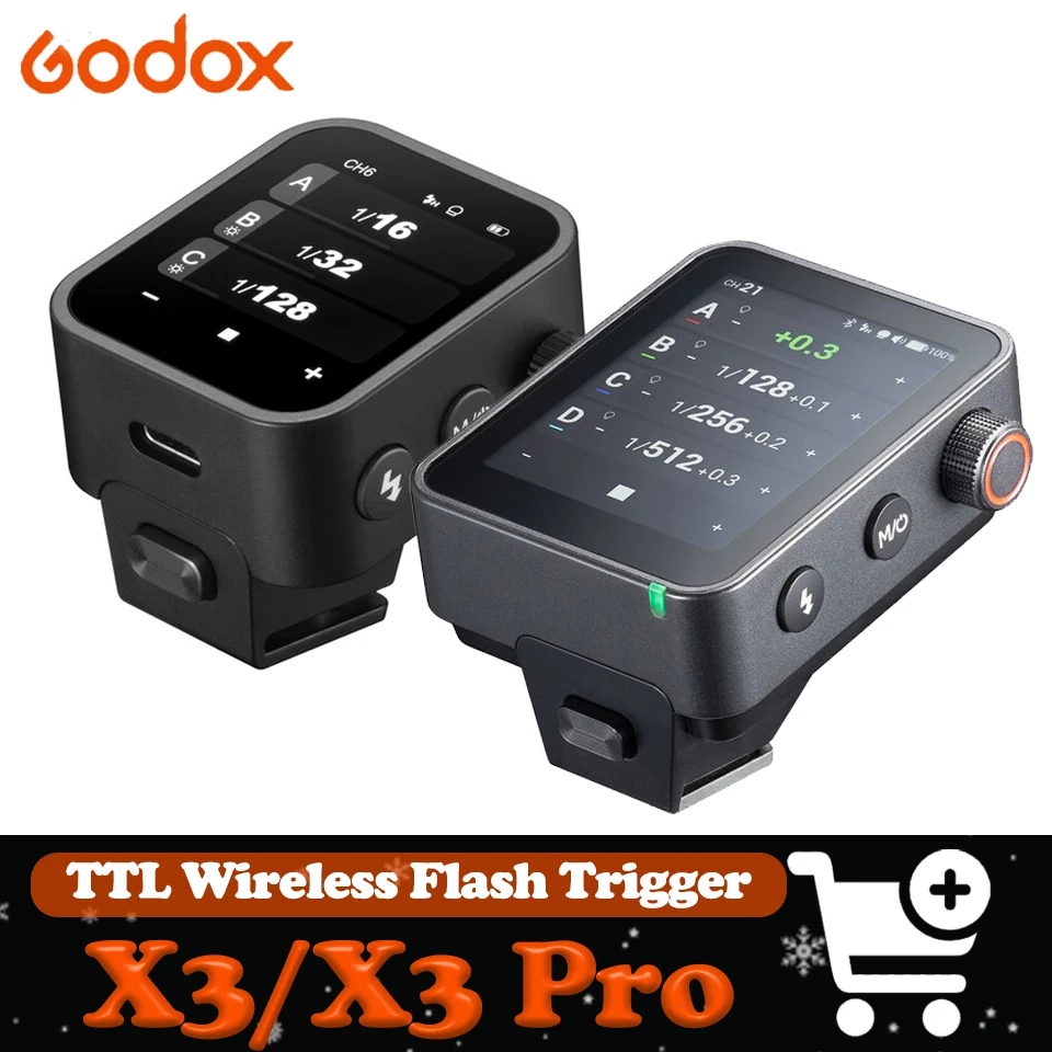 

Беспроводной спусковой механизм для вспышек Godox X3 X3Pro TTL с сенсорным OLED-экраном для видеостудии