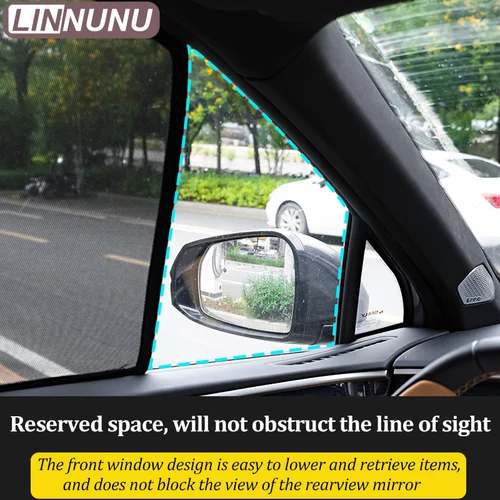 Imagen 2 del producto LINNUNU para Geely Boyue L Atlas II parasol magnético para coche protección UV cortina parasol para ventana visera de ventana lateral verano Starray