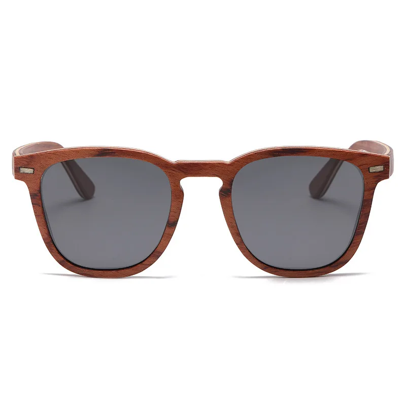 Retro Bamboo Wood Sunglasses for Men Patterned Temple Handmade Polarized Glasses Mirror Coating UV Protection Shades