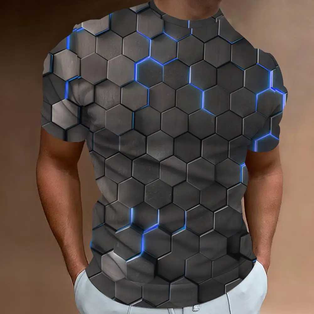 

3d Broken Rock Print Men's T-Shirt Summer Casual Short Sleeved Top Fashion Casual Sports Shirt Loose Oversized Tees For Men 2025