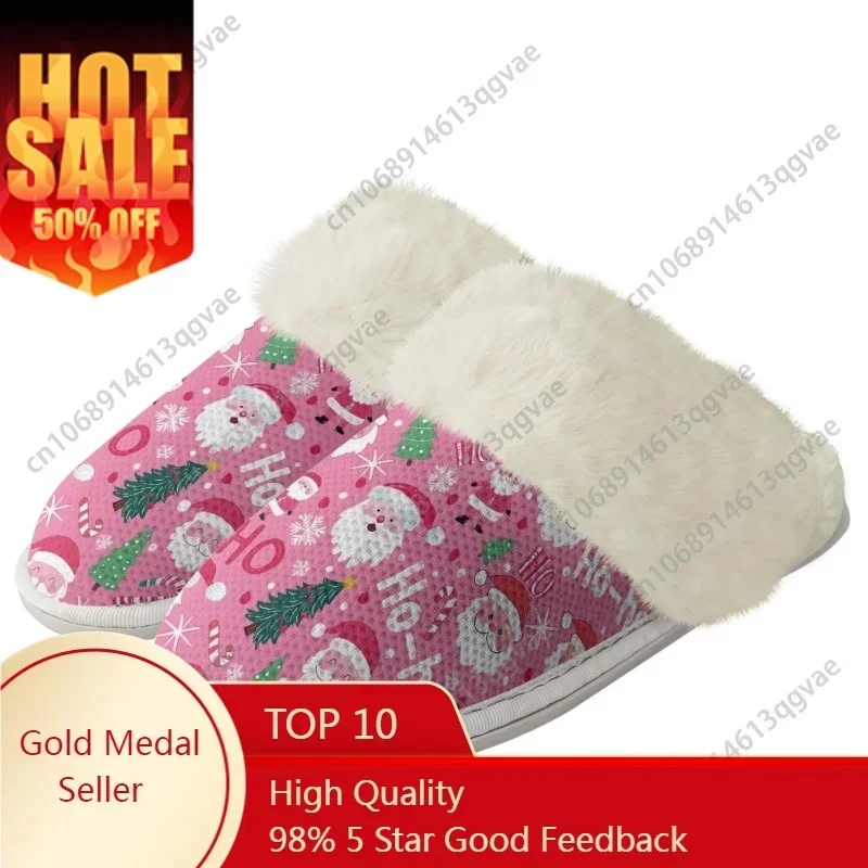 

Christmas Santa Claus HOHO Plush Slippers Keep Warm Shoes Mens Womens Home Cotton Bedroom Custom Thermal Lightweight Slipper DIY