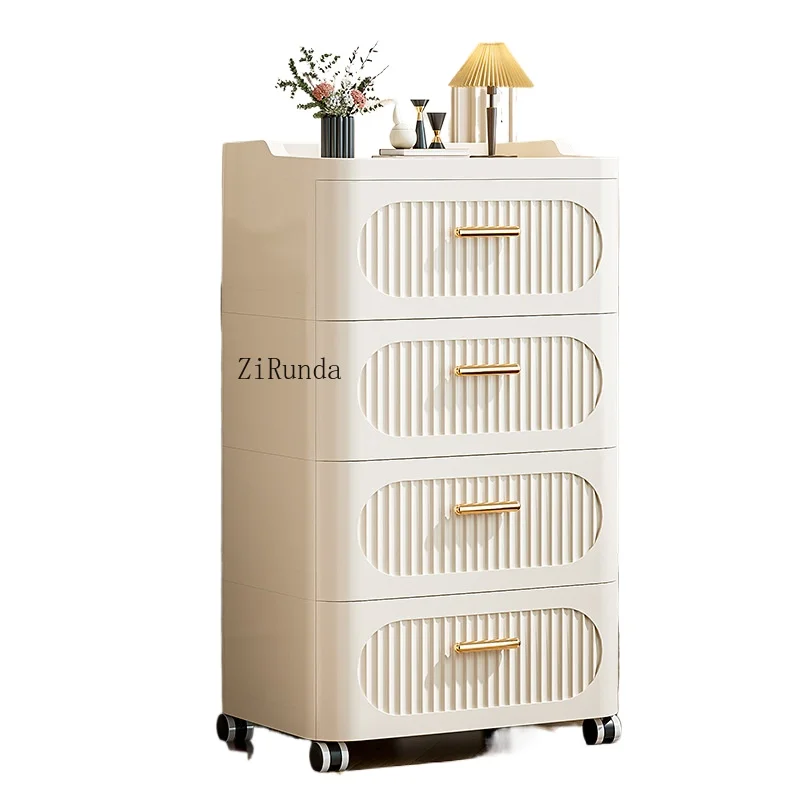 Cross-border thickened plastic locker with drawer wheel European large-capacity living room and bedroom