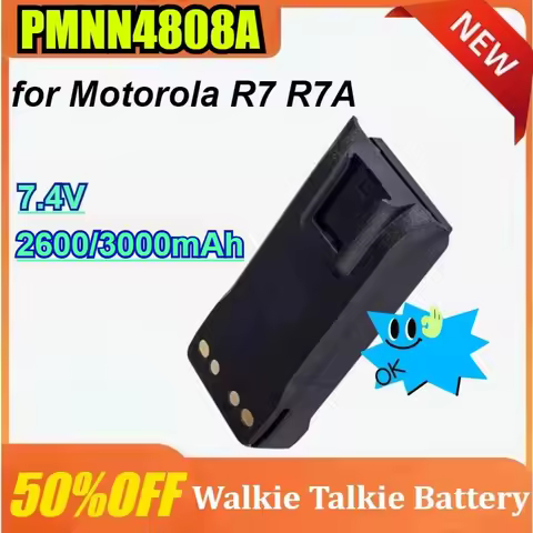PMNN4808A 7.4V 2600/3000mAh Rechargable Battery with Type-C USB Charging for Motorola R7 R7A PMNN4807 PMNN4809 Two Way Radio