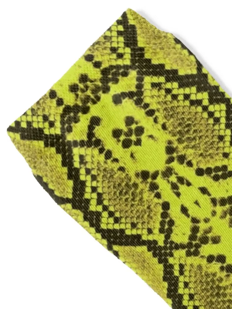 Snake Skin - Neon Green Socks cycling designer brand Run Ladies Socks Men's