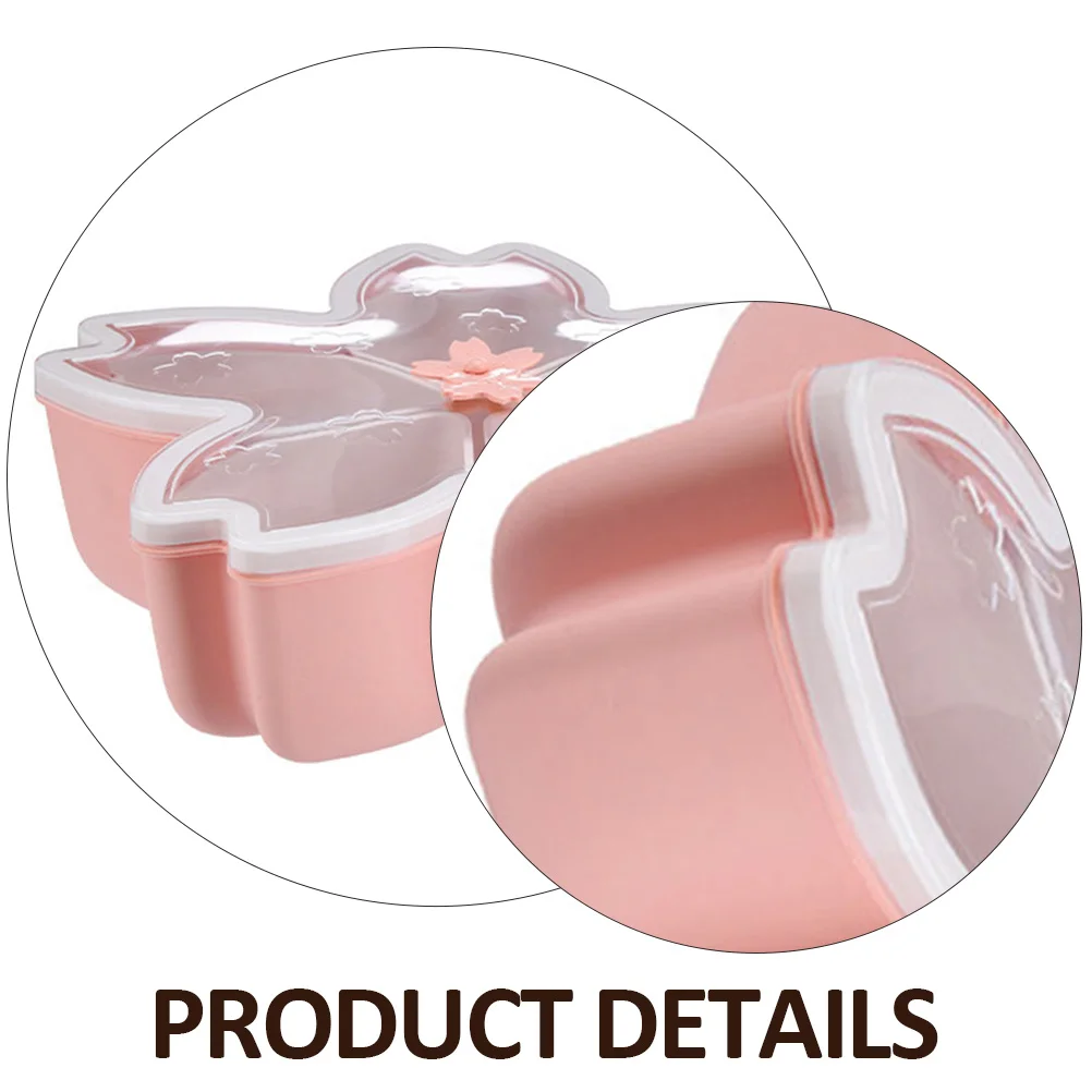 

Cherry Blossom Snack Storage Box 5 Compartments Plastic PP Dried Fruit Candy Holder Waterproof Dustproof Easy Take Home Use