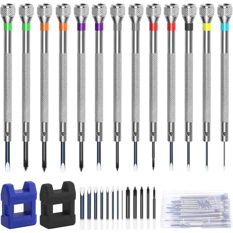 Micro Screwdriver Set 28-Piece Professional Equipped with Magnetic Tips, Ideal for Watch, Eyeglass, Electronics Repai