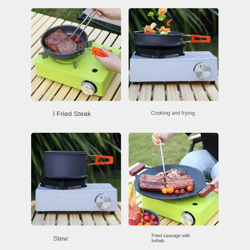 Camping Cooking Set Ultralight Integrated Cassette Stove Portable Windproof High-power Gas Stove Outdoor Camping Stove Tool