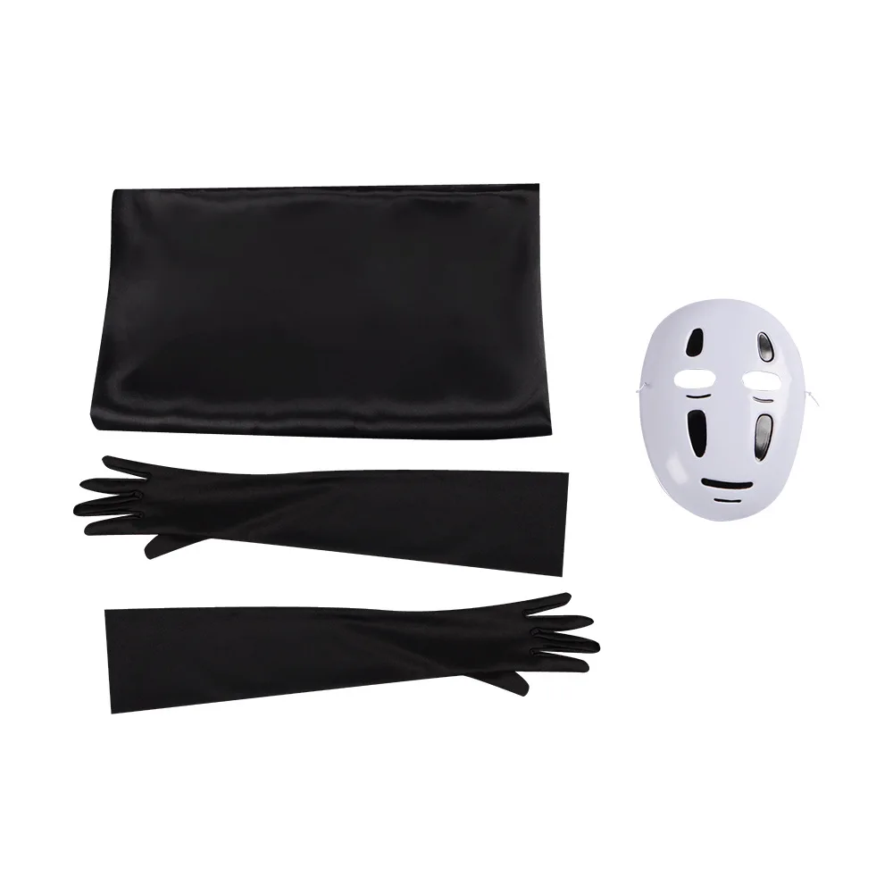 اليابانية أنيمي لا وجه رجل تأثيري حلي للجنسين هالوين كرنفال حفلة الكبار الملابس بما في ذلك قناع شبح قفازات زي