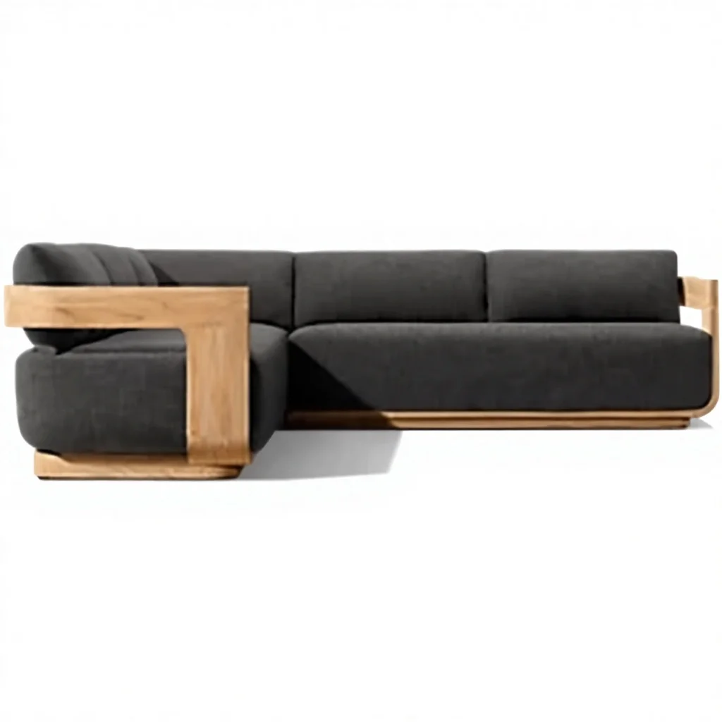 New arrivals, high-quality teak garden set, exquisite, comfortable and gorgeous outdoor furniture L-shaped sofa