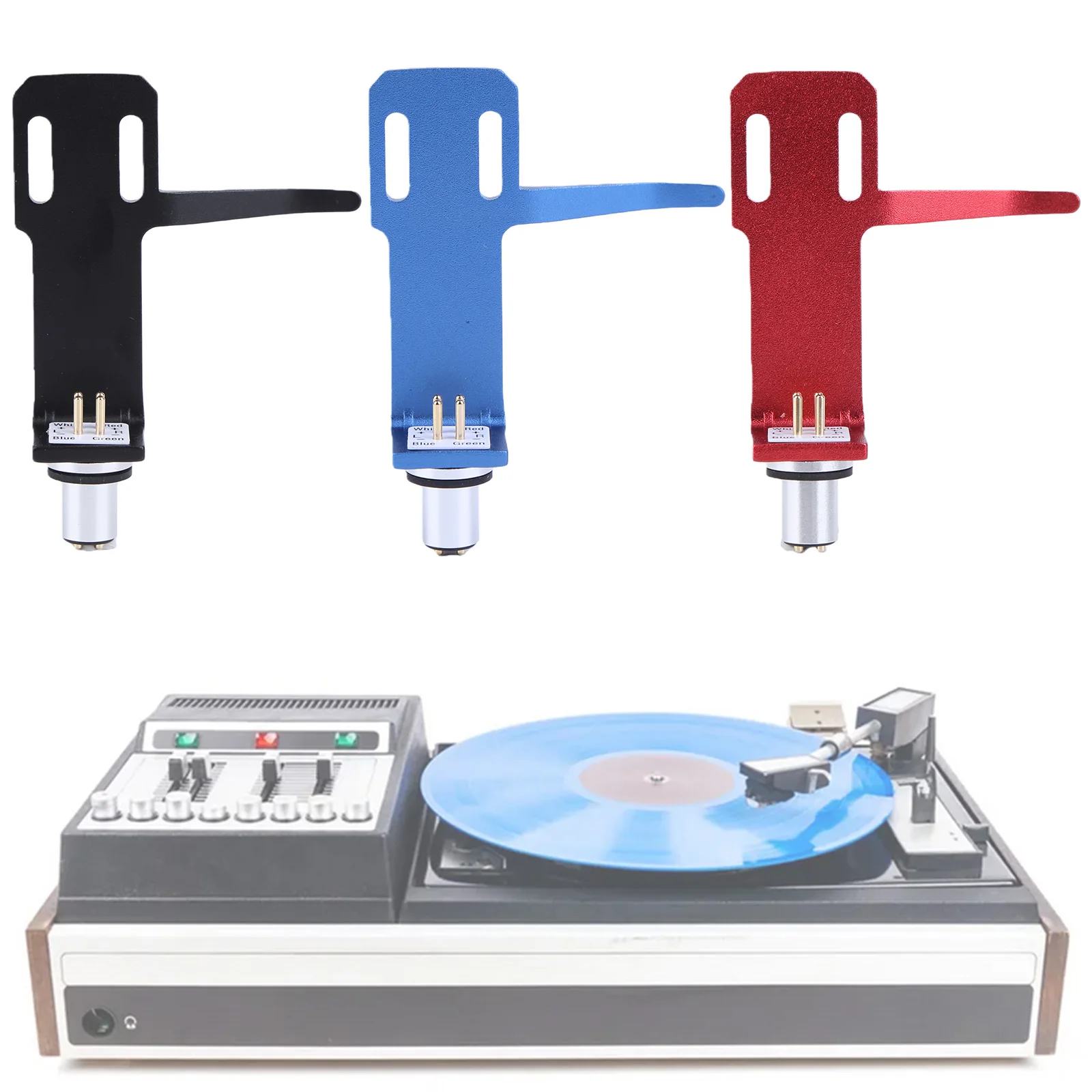 Turntable Headshell with 4 Lead Wires Universal Phono Headshell Aluminum Alloy for LP Vinyl Pickup Record Player Phonograph - view 2