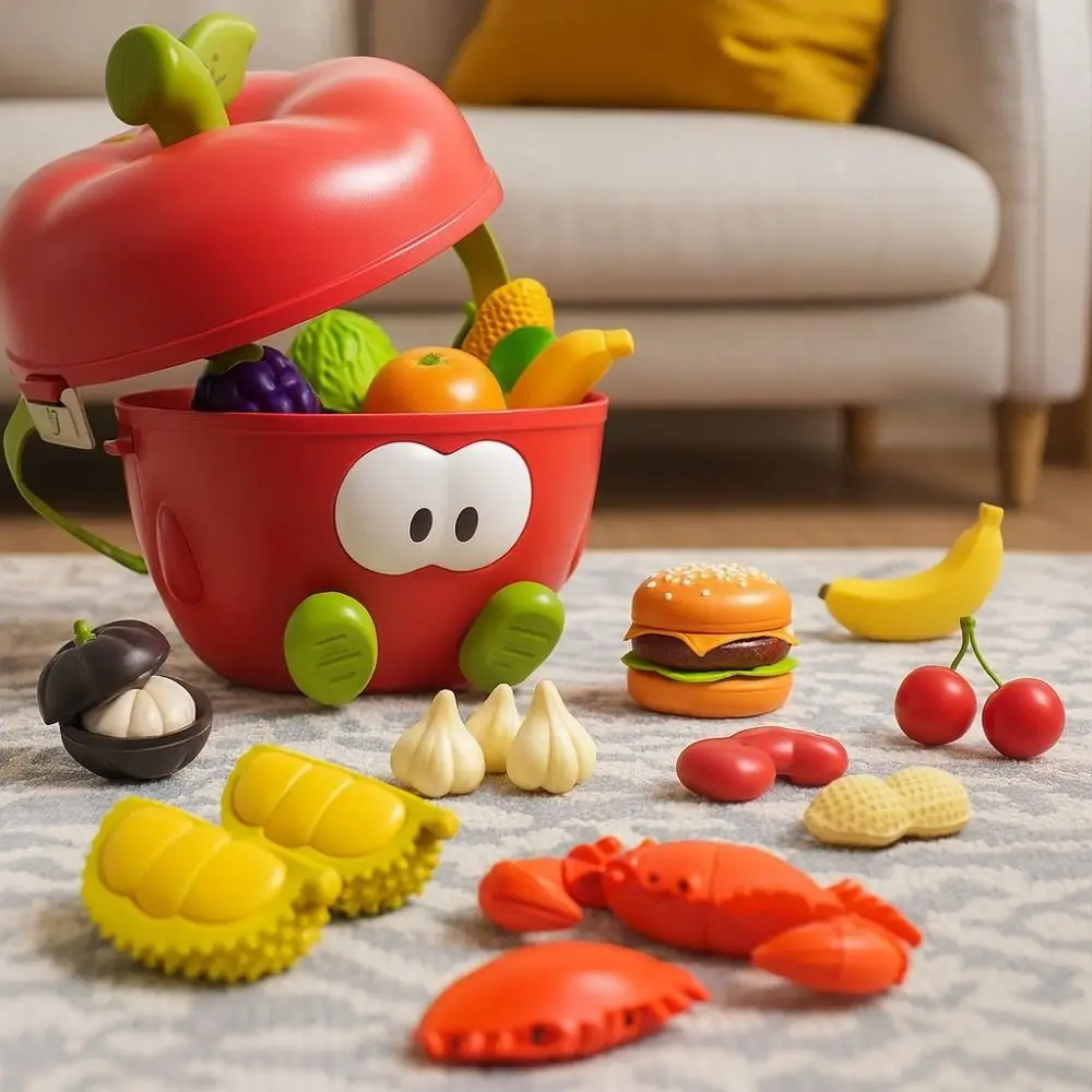Set da taglio per frutta in ABS Contenitore grande Gioco carino Accessori da cucina Set educativo Gioco per bambini Gioco da cucina con cibo