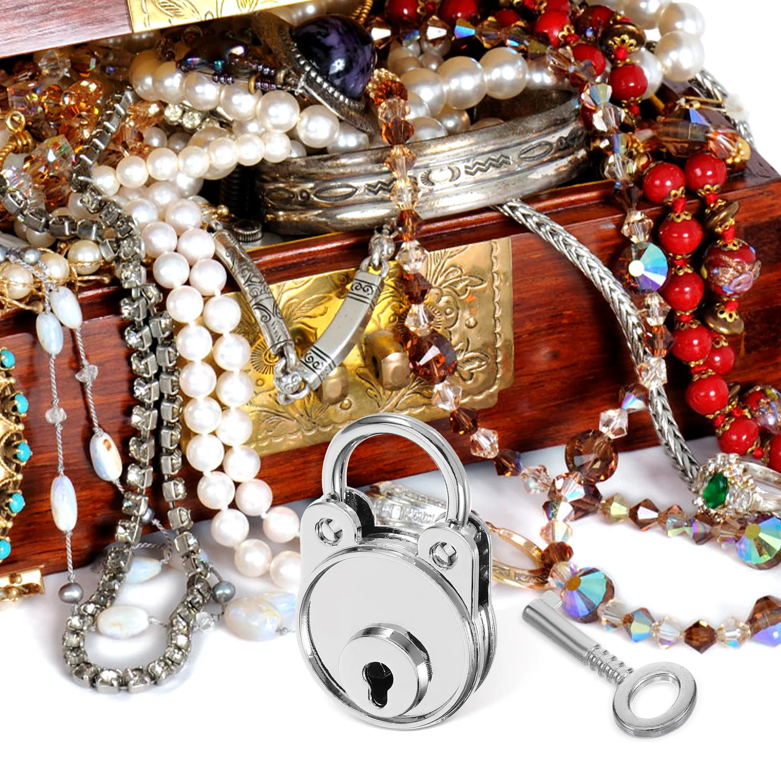 

Zinc Alloy Padlock Bear Shaped Small Lock with Key for Diary Notebook Backpack Storage Boxes Decorative Metal Lock Lightweight