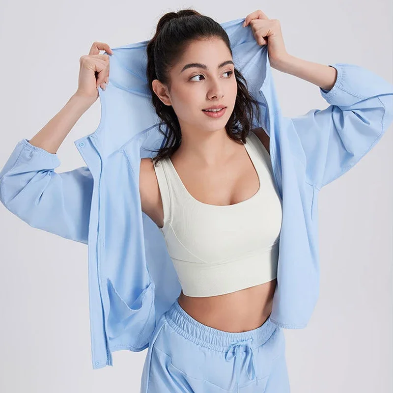 Женская однотонная толстовка UPF50 + с защитой от УФ-лучей, уличная куртка для бега, дышащая быстросохнущая спортивная толстовка с капюшоном, женская одежда для тренировок