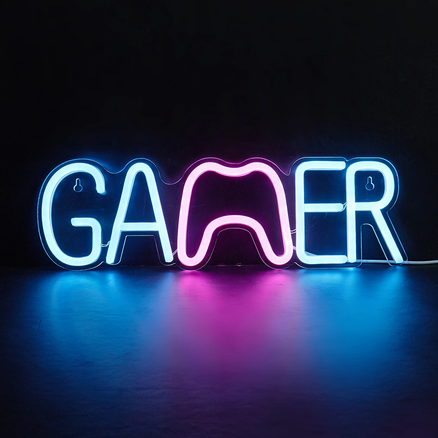 Chi-buy LED Neon Gamer Gamepad USB ขับเคลื่อนป้ายนีออนโคมไฟตกแต่งป้ายของขวัญวันเกิด Wall Art สําหรับห้องนอน Bar Shop