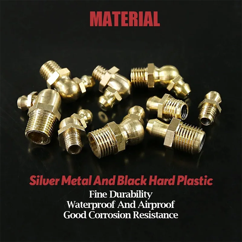 PORK-145-Pcs 미터법 표준 황동 유압 그리스 피팅 키트, 직선, 90 도, 45 도 각도 저크
