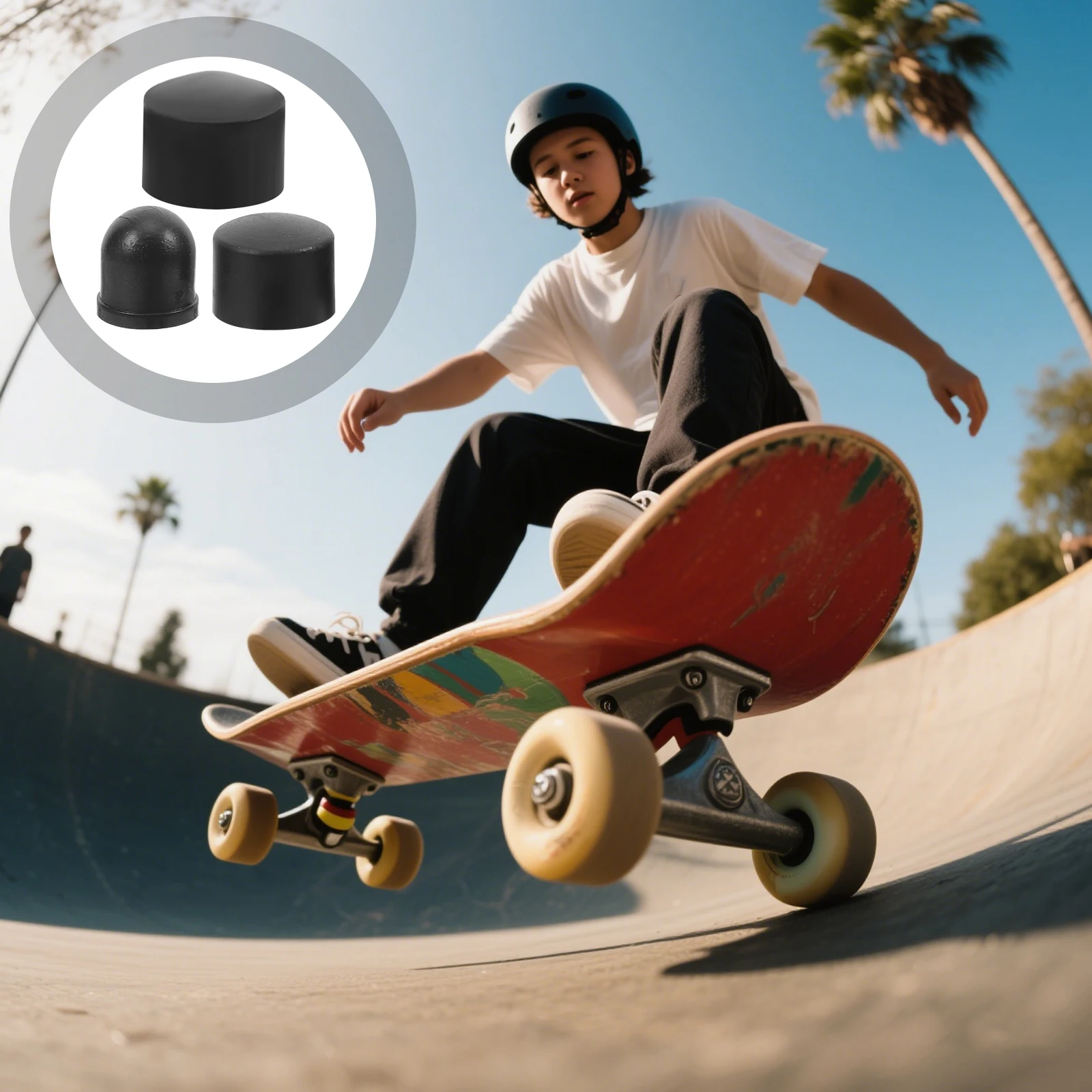 

1 set Skateboard Truck Cup Washers 12mm 16mm 18mm Black Pivot Cups Bushing Kit Accessories Smooth Riding Essential