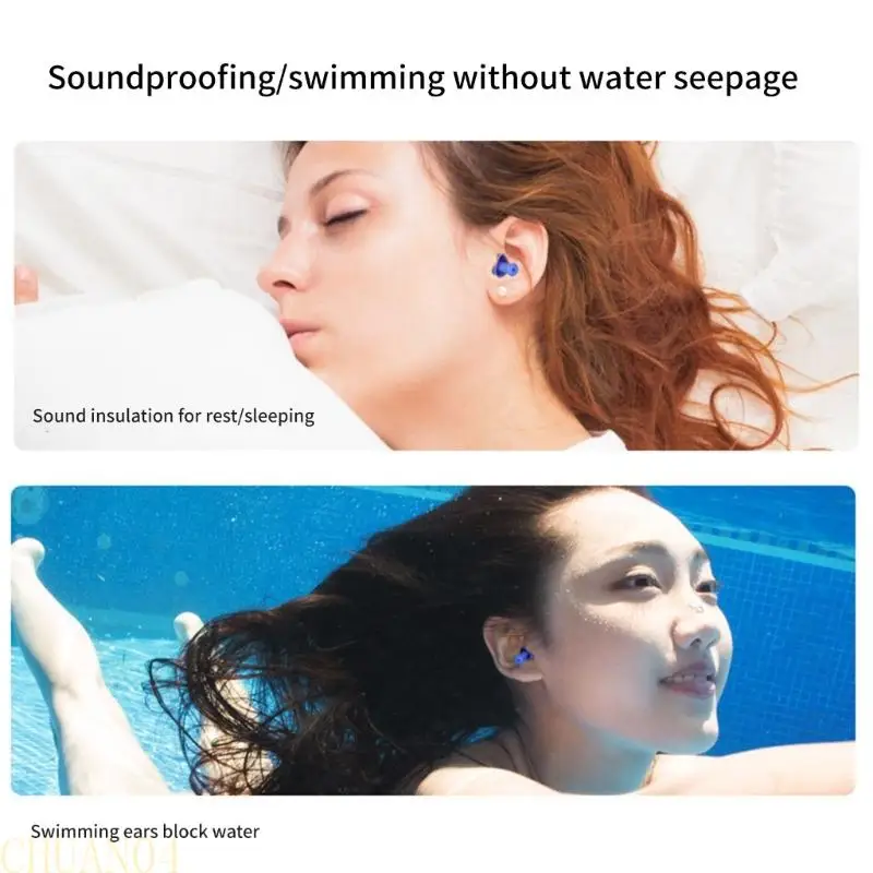 

A1A2 1Pair Noises reduction Waterproofs Soft Earplugs Reusable Silicone Sounds block Earplugs Sleep Ear Plugs Enduring