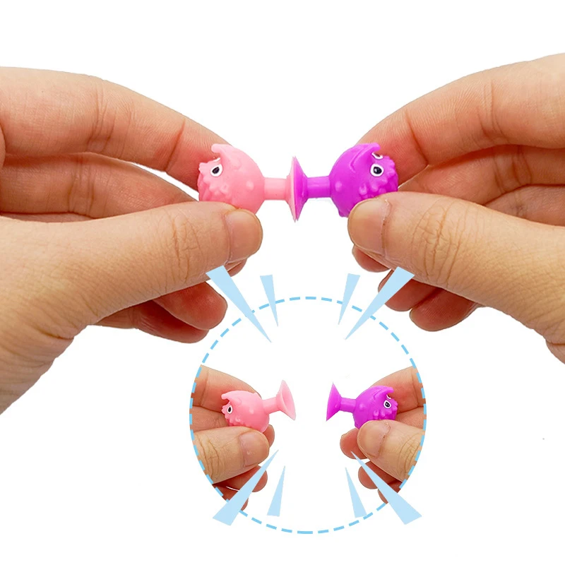 NEW kids Mini Sucker Dolls Kids Marine Monster Animal Cupule Suckers Action Toy Suction Cup Collector Capsule Model Puppet