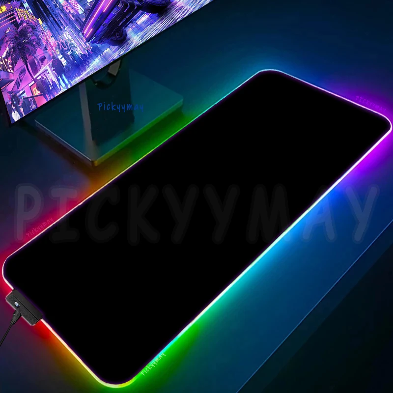 RGB PC Gaming Mousepads DIY Desk Pad Keyboard Mat LED Gamer Mousepad Anime Mouse Pads 100x55cm Luminous Custom Mouse Mats Design