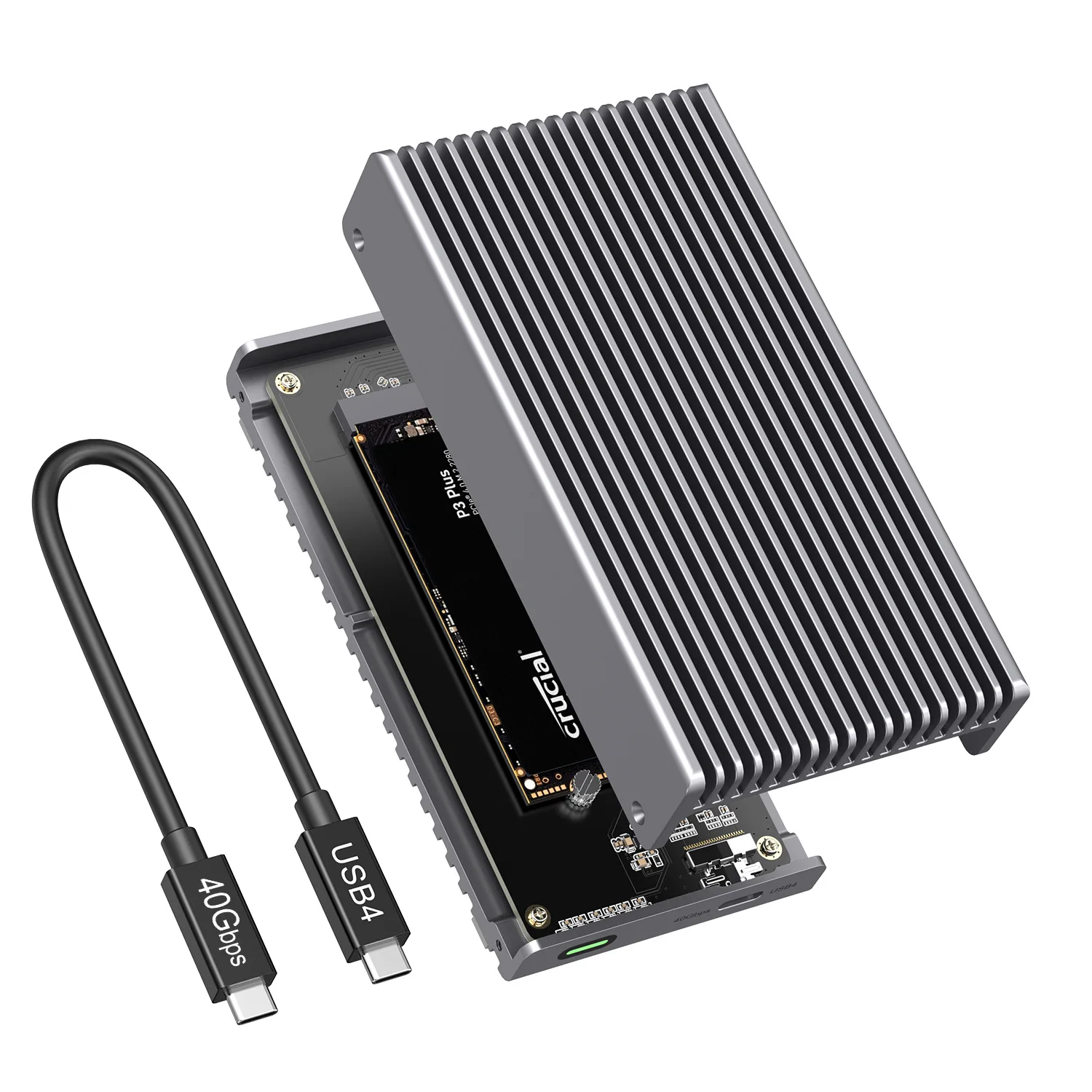 USB4 hard drive enclosure NVMe M.2 hard drive enclosure 40Gbps Thunderbolt 4 for Type-c laptop SSD