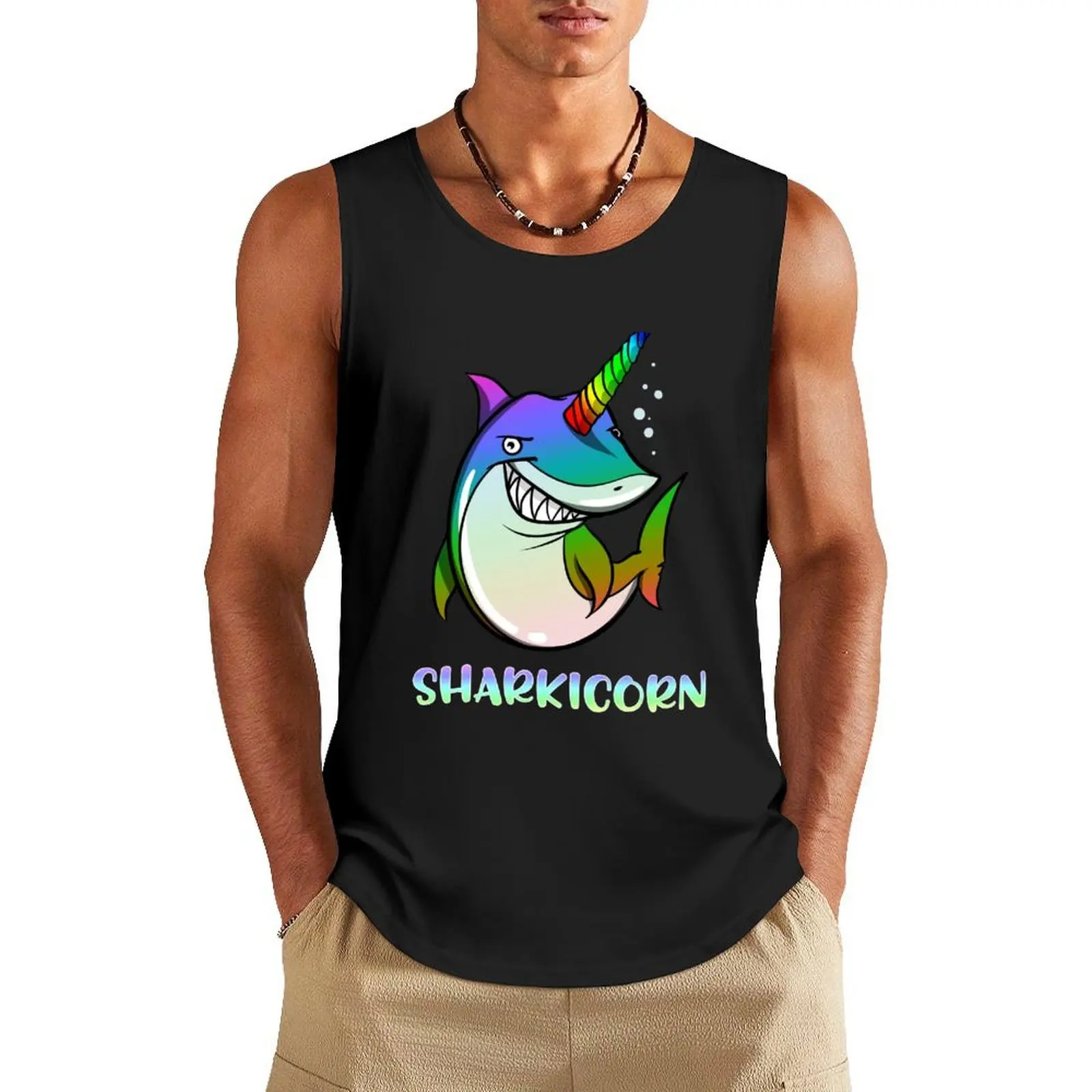 

Sharkicorn Shark Unicorn Ocean Fantasy Tank Top gym for men quick-drying t-shirt cute tops