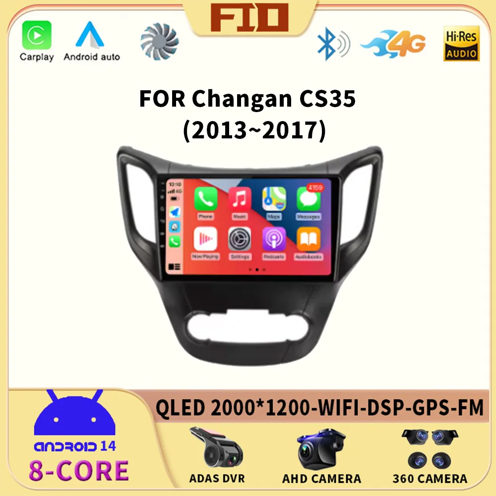 

10" Android 14 Carplay Multimedia Player For Changan CS35 2013 - 2017 360 Camera Car Radio Autoradio GPS Navigation WiFi No 2DIN