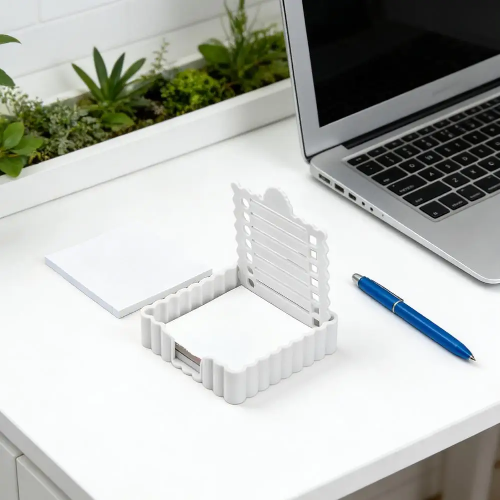 Compact Note Holder Portable Note Dispenser with Template Compact Desktop Organizer Sticker Holder 3x3 Inch Notepad for Office