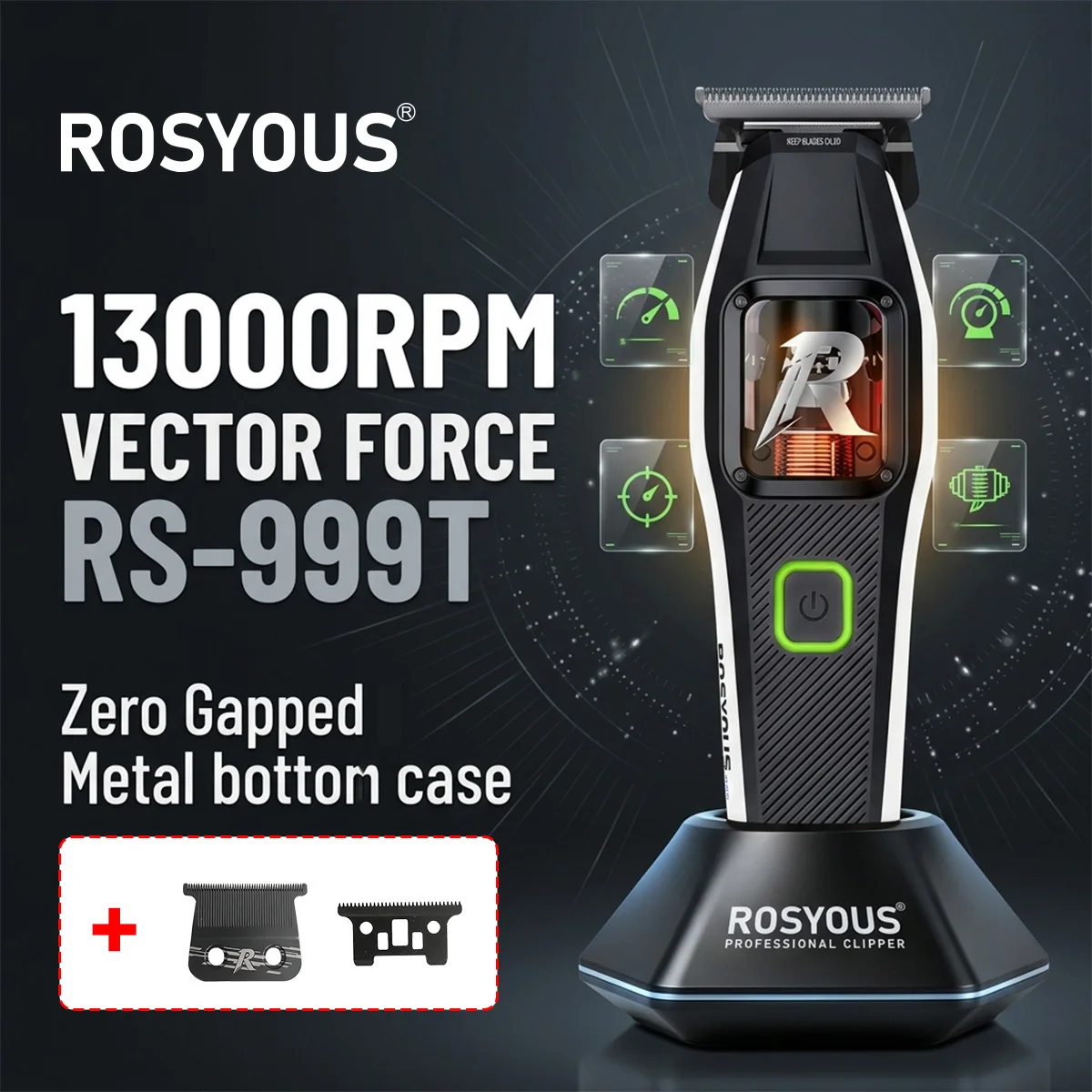 rosyous-rs-999t-regolabarba-professionale-da-uomo-con-lama-dlc-motore-magnetico-a-vettore-zero-gap-e-base-di-ricarica-finitura-interamente-in-metallo