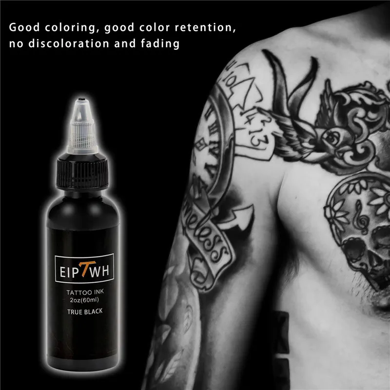 Pigmento de tinta de tatuaje profesional, pigmento de tatuaje permanente para arte corporal, 2oz, 60ml por botella