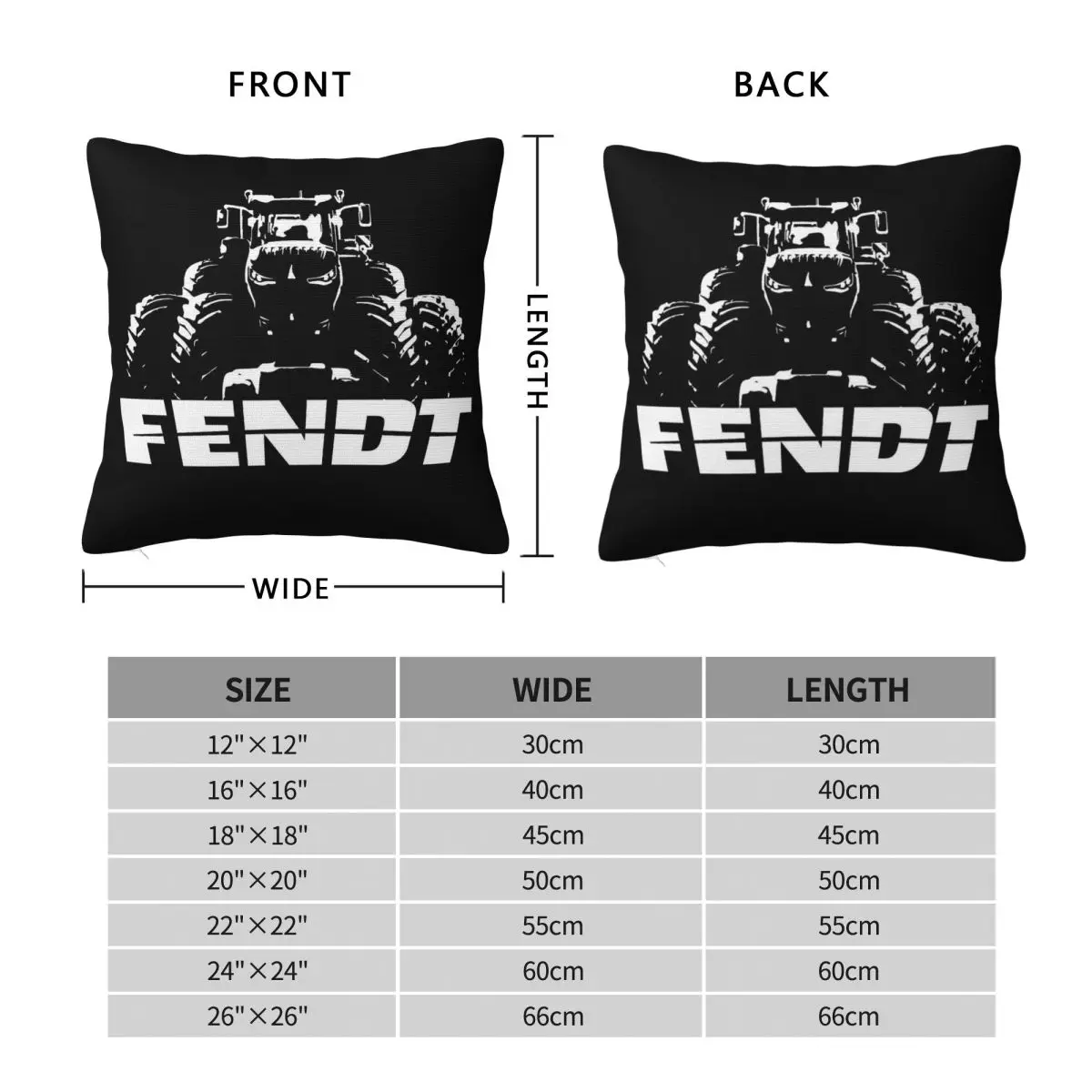 Fendt 1050 Tractor Logo Square Pillowcase Polyester Linen Velvet Printed Zip Decorative Throw Pillow Case Sofa Cushion Cover 18