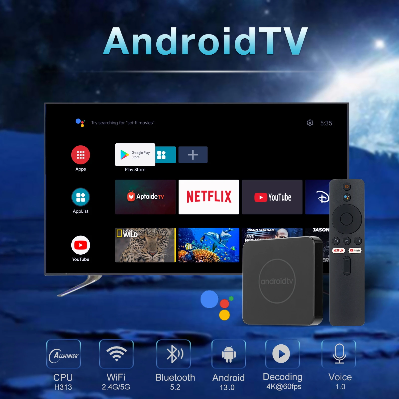 Q96 ATV Global Version Android 10 4K HDR Smart TV Box 2GB16GB 5G Dual Wifi BT5.2 voice assistant H313 Media Player Q1 ATV TV Box