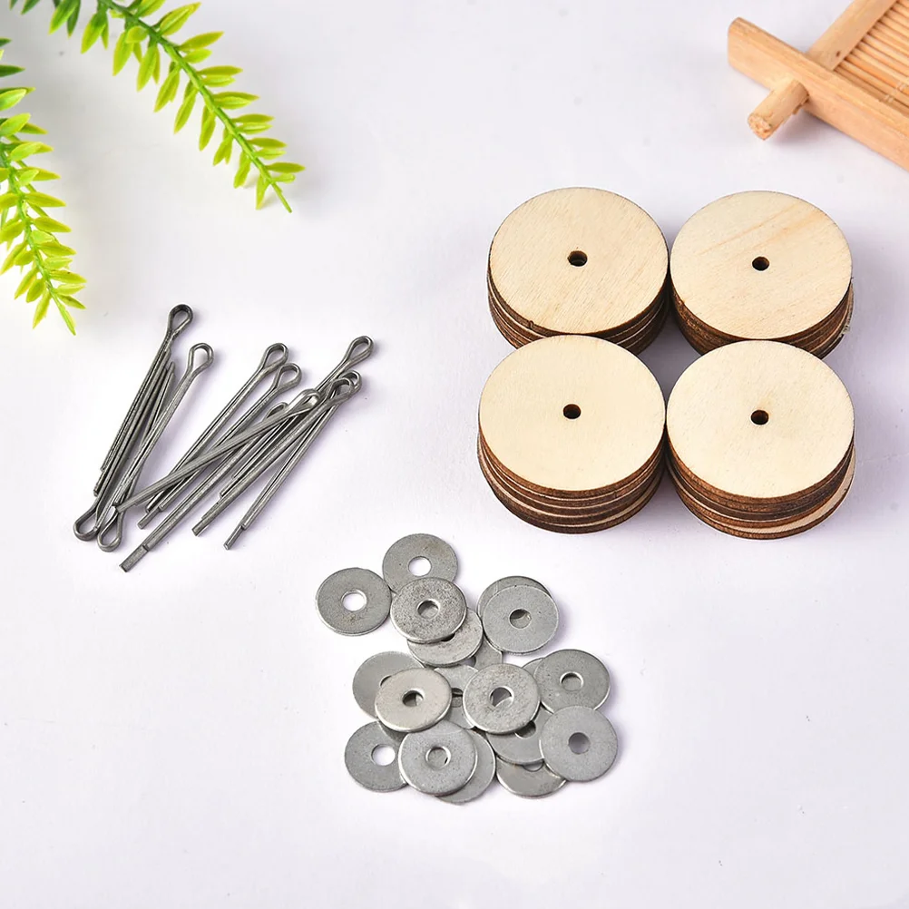 

10 Sets Movable Bear Joint Accessories Making Supplies Cotter Pin Wooden Iron Joints For DIY Puppet