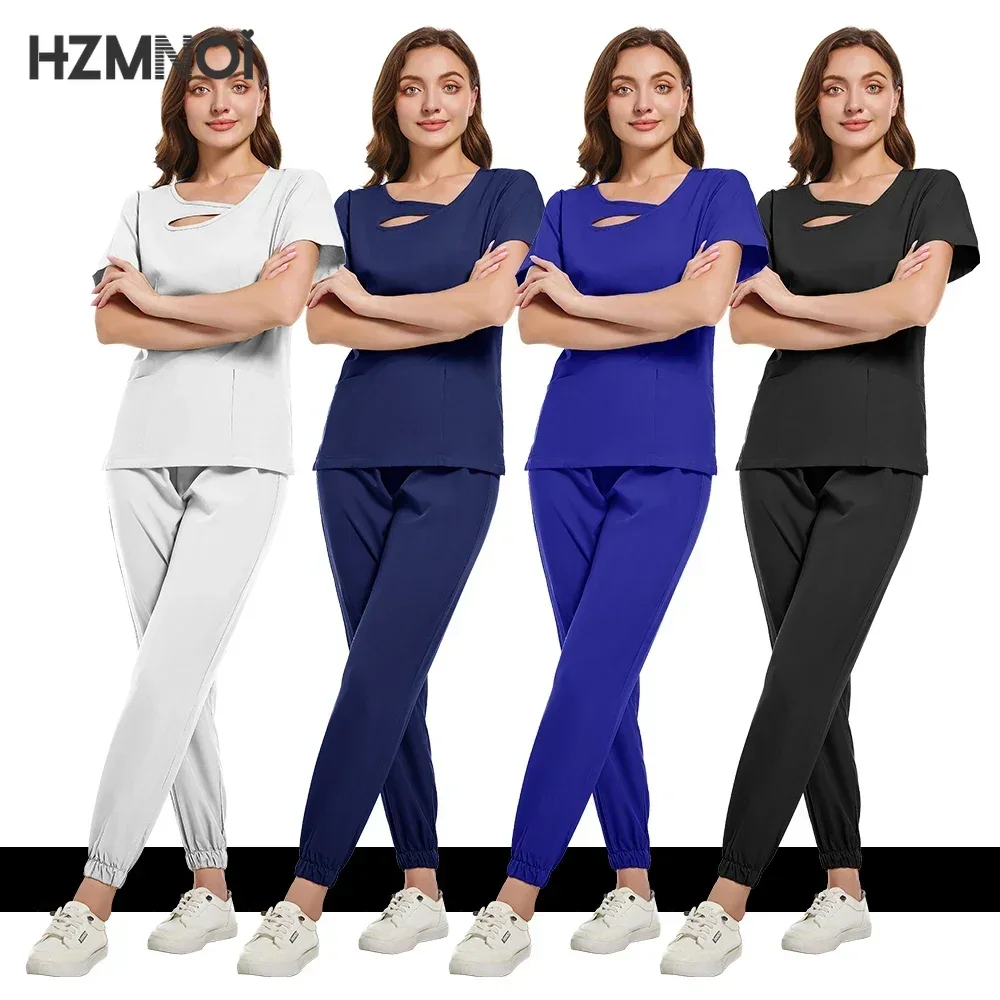 

Clearance Scrubs Nursing Uniforms For Women Men Anesthetist Tops And Jogger Pants Thin Fabric Operating Room Doctor Workwear