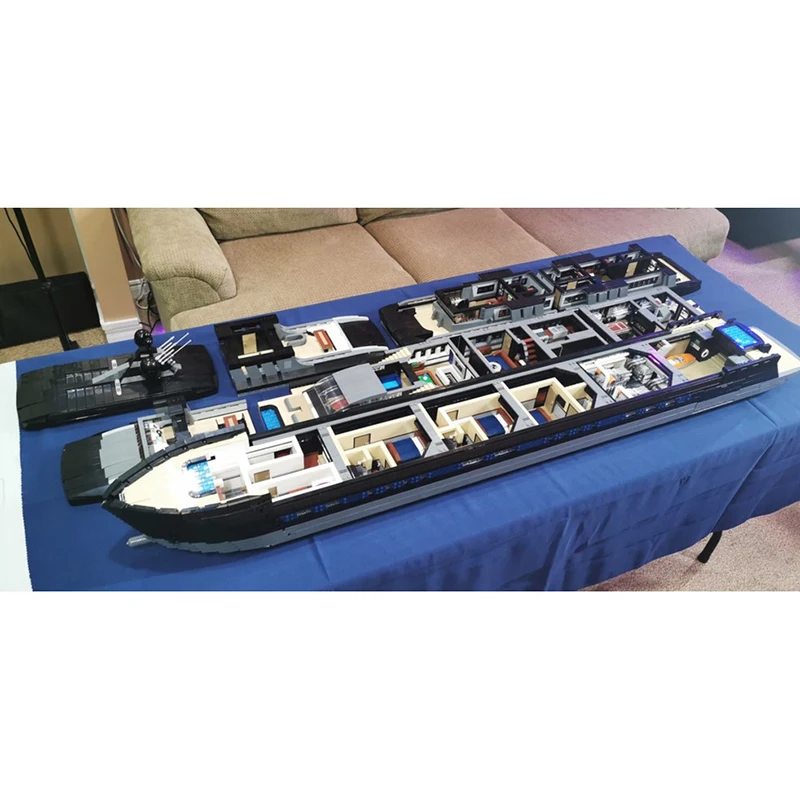 Moc Mattoni da costruzione Grande modello di yacht di lusso Tecnologia Modulare Famoso modello di nave Blocchi Regalo Giocattolo di Natale Set fai da te Assemblaggio