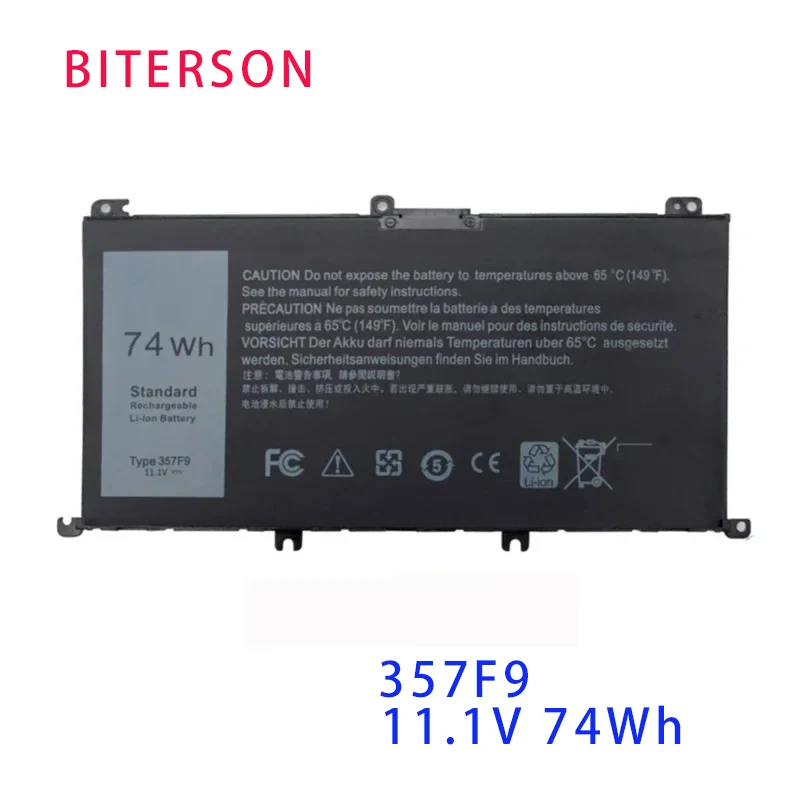 Biterson 357F9 11.4V 74WH Laptop Battery For Dell Inspiron 15 7559 7000 7557 7567 7566 5576 5577 P57F P65F INS15PD-1548B