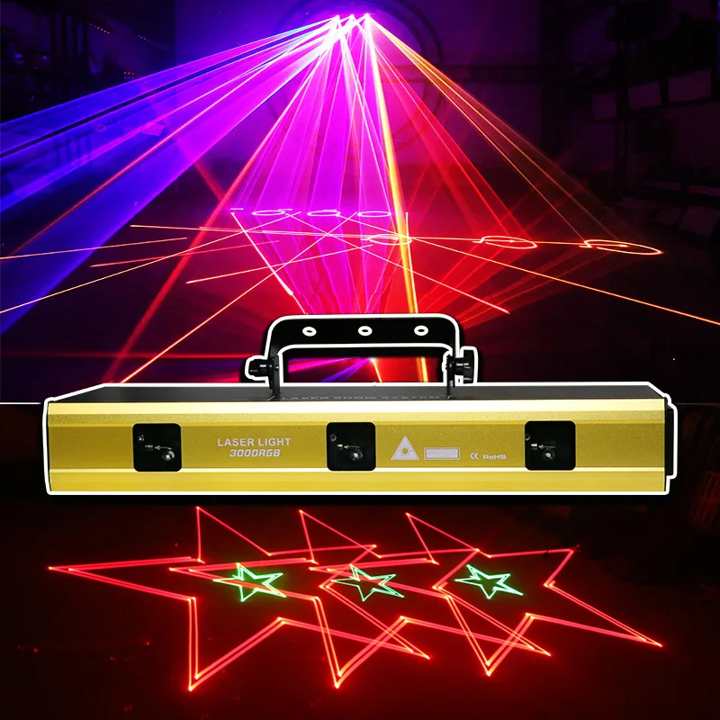 Imagem -02 - Rgb Stage Lighting Effect Laser Projector Lights Dmx Sound Music Scan dj Disco Festa Clube Bar Lâmpada de Casamento Profissional 3w